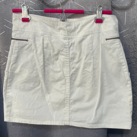 DIVIDED by H&M High-waisted White Zip-Up Straight Fit Skirt - w Zipper - Sz 8 - Picture 2 of 6